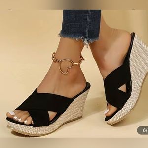 Wedge slide sandal